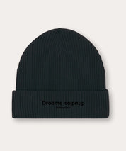 Organic Black Fisherman Beanie