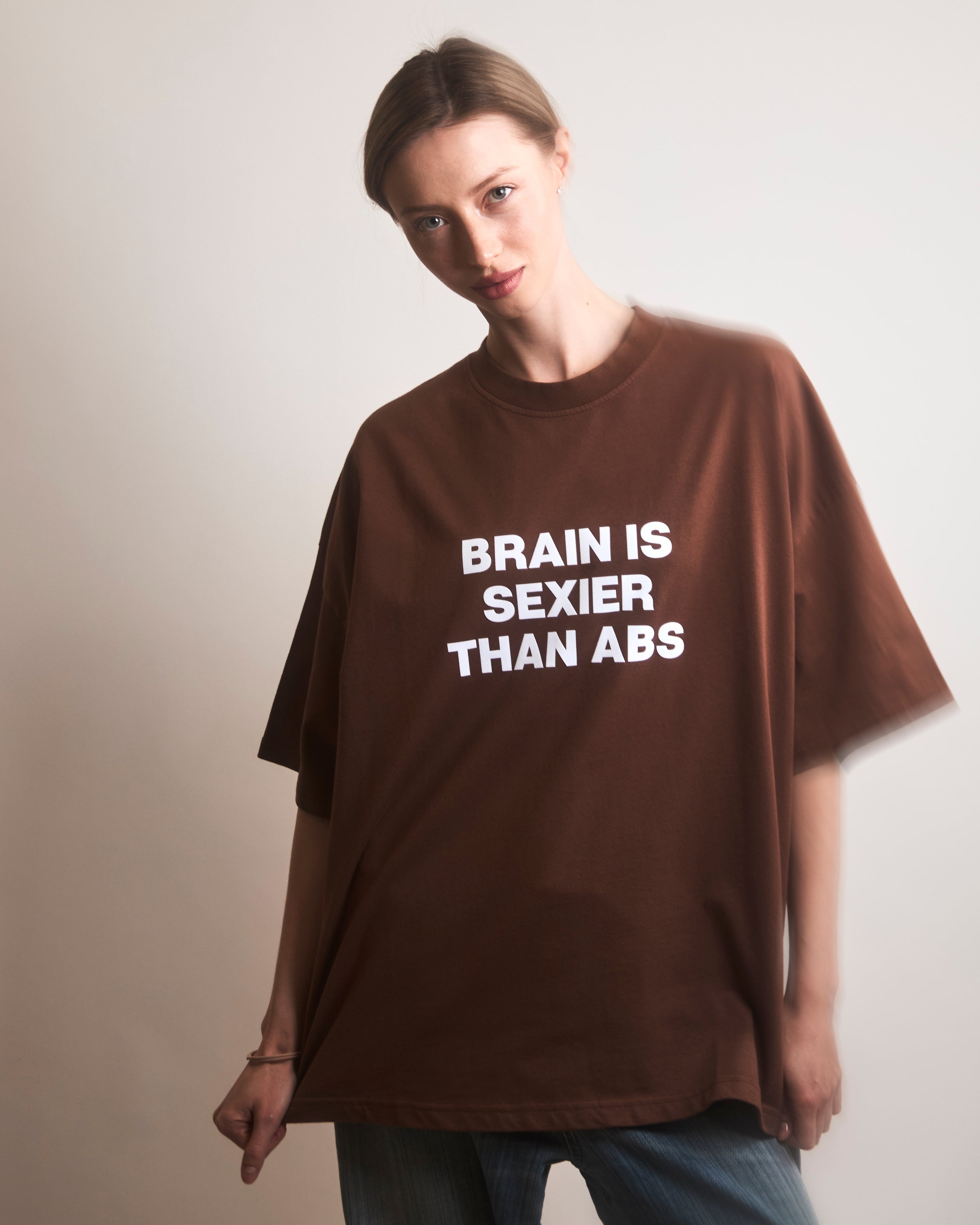 Brain is sexier than abs t-shirt